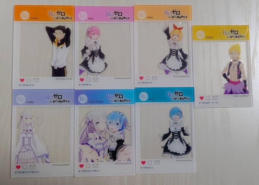 非売品『Re：ゼロから始める異世界生活』（MF文庫J） 棚プレート7種セット 非売品『Re：ゼロから始める異世界生活』（MF文庫J） 棚プレート